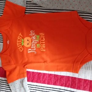 Celebrate Halloween Orange/Gray Baby Boy Top/Pants set 6-9 Months